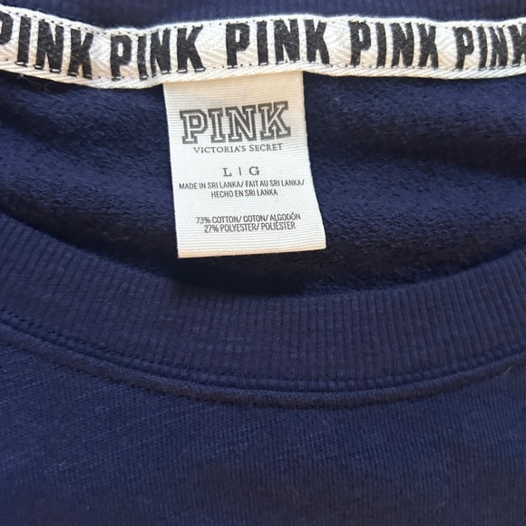 Pink Victoria’s Secret Blue Long Sleeve T-Shirt Size Large - Picture 2 of 6